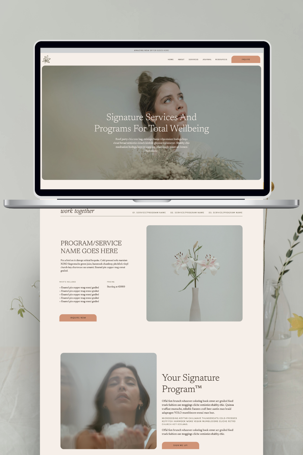 Radiant Roots - Showit Website Template