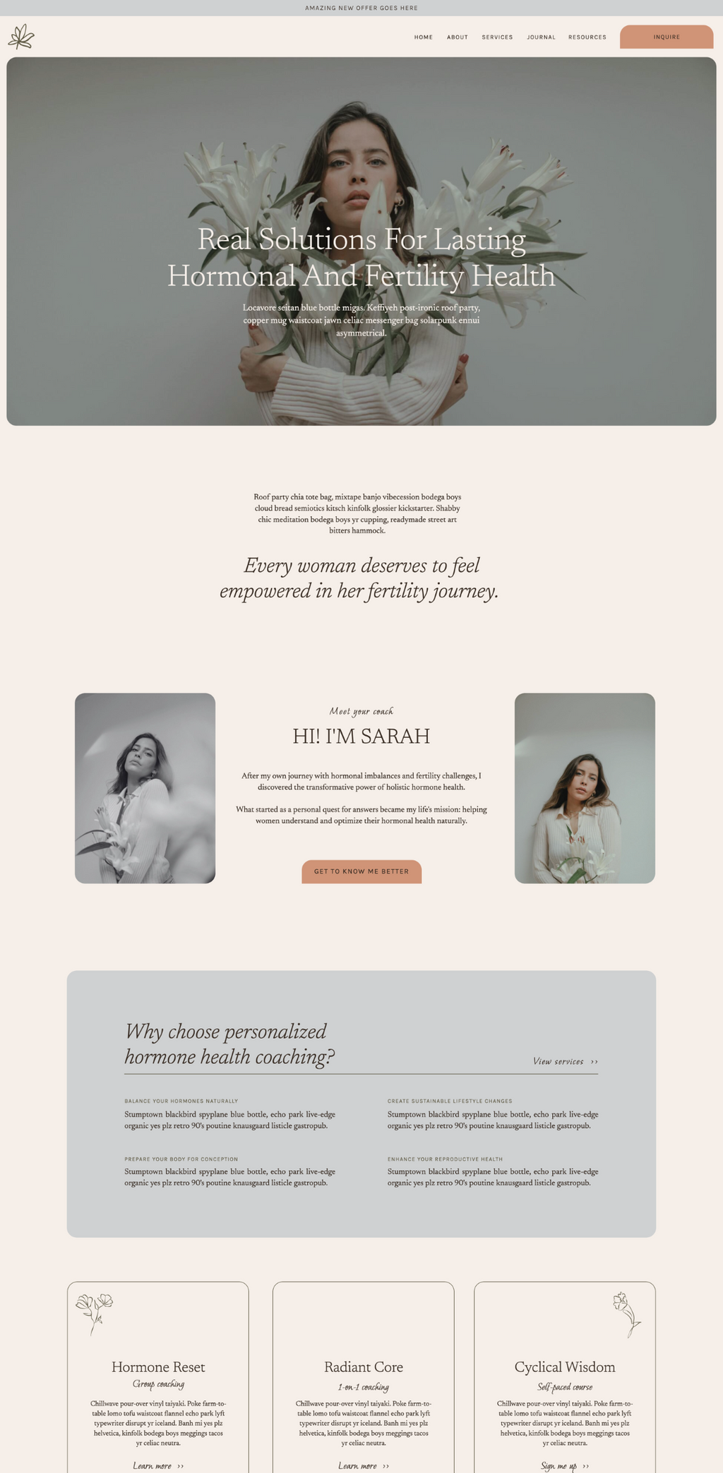 Radiant Roots - Showit Website Template