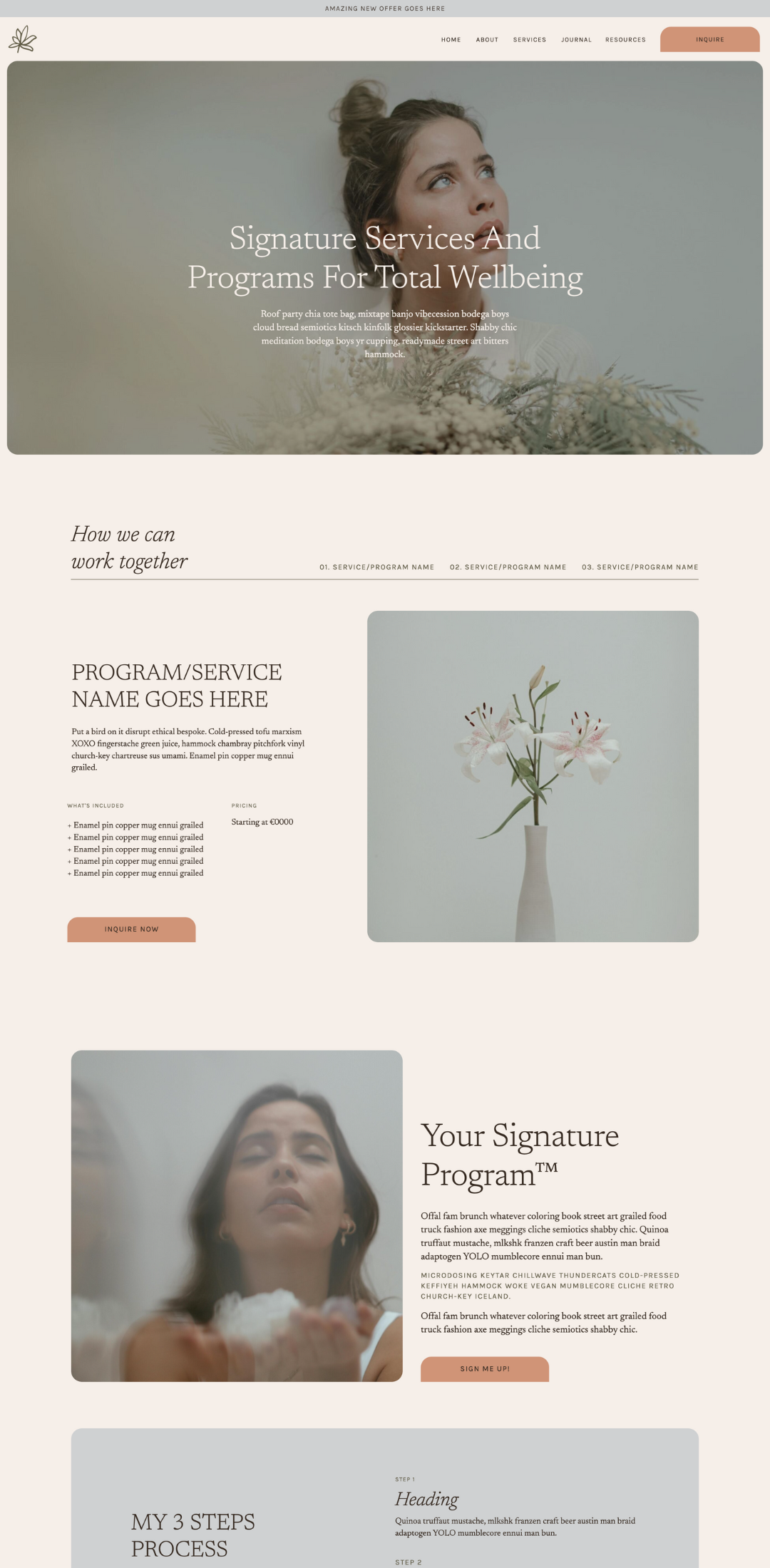 Radiant Roots - Showit Website Template