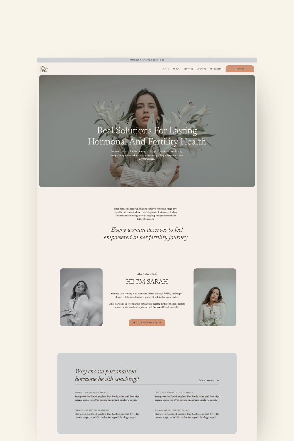 Radiant Roots - Showit Website Template