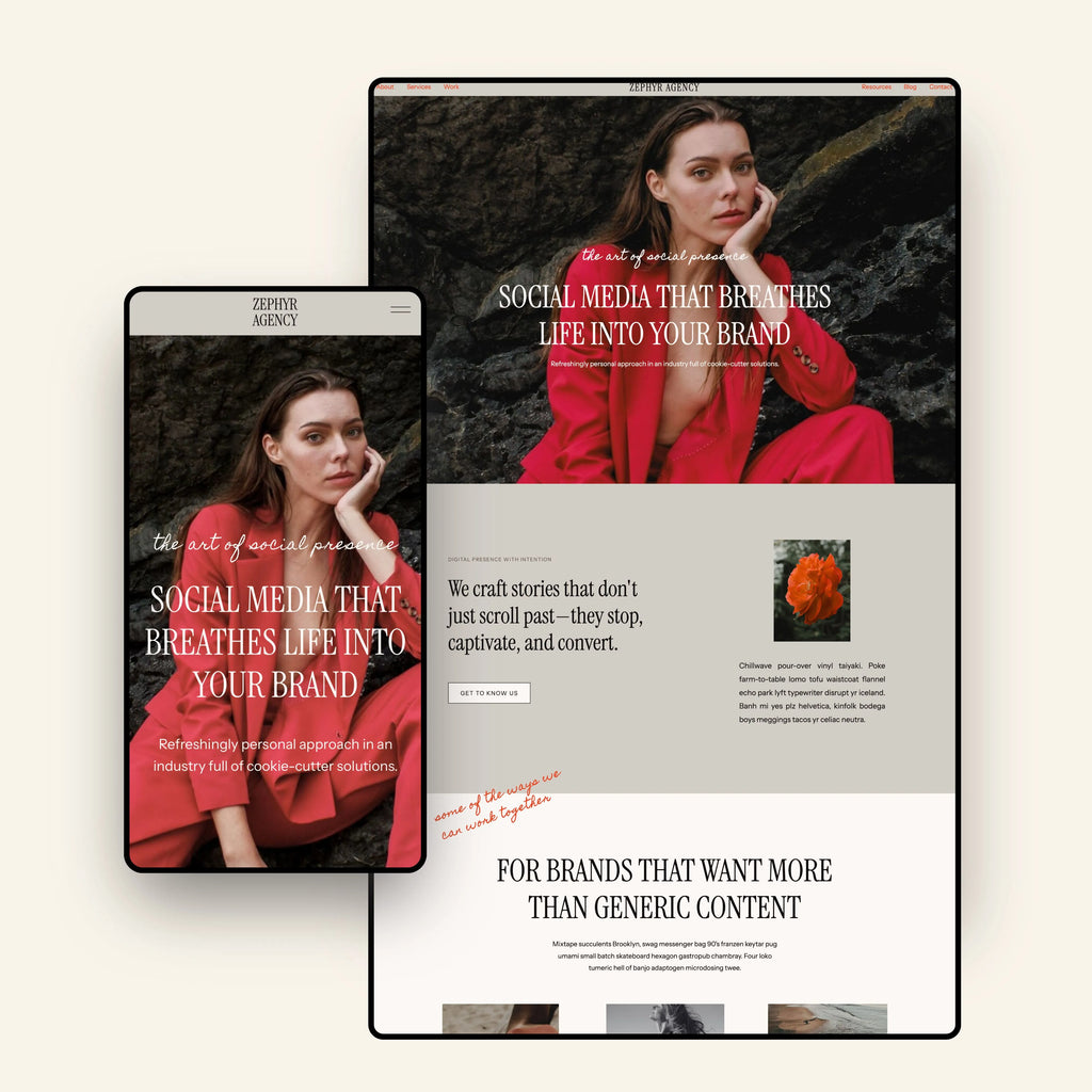 Zephyr Agency - Showit Website Template